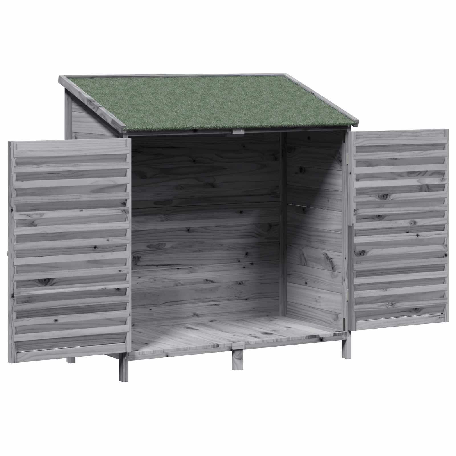 Gartenschuppen Grau 106 x 56 x 113,5 cm Massivholz aus Fichte
