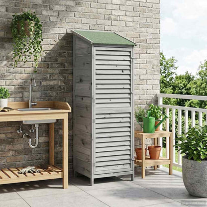 Gartenschuppen Grau 59,5 x 56 x 176,5 cm Massivholz aus Fichte