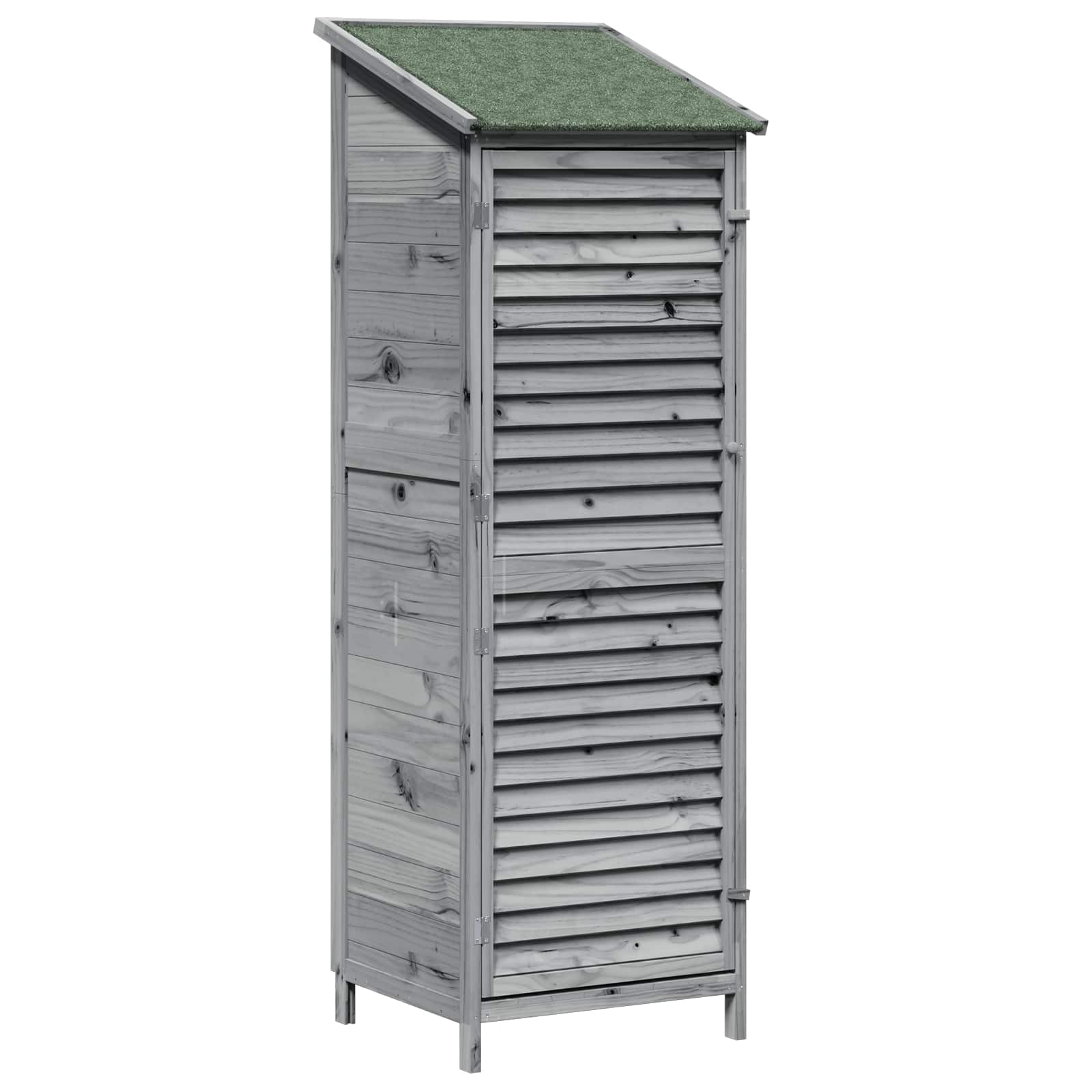 Gartenschuppen Grau 59 x 56 x 176 cm Massivholz aus Fichte