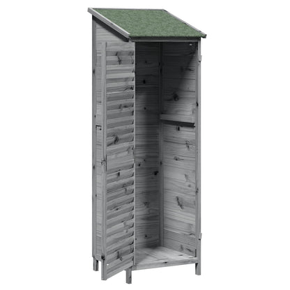 Gartenschuppen Grau 59,5 x 56 x 176,5 cm Massivholz aus Fichte