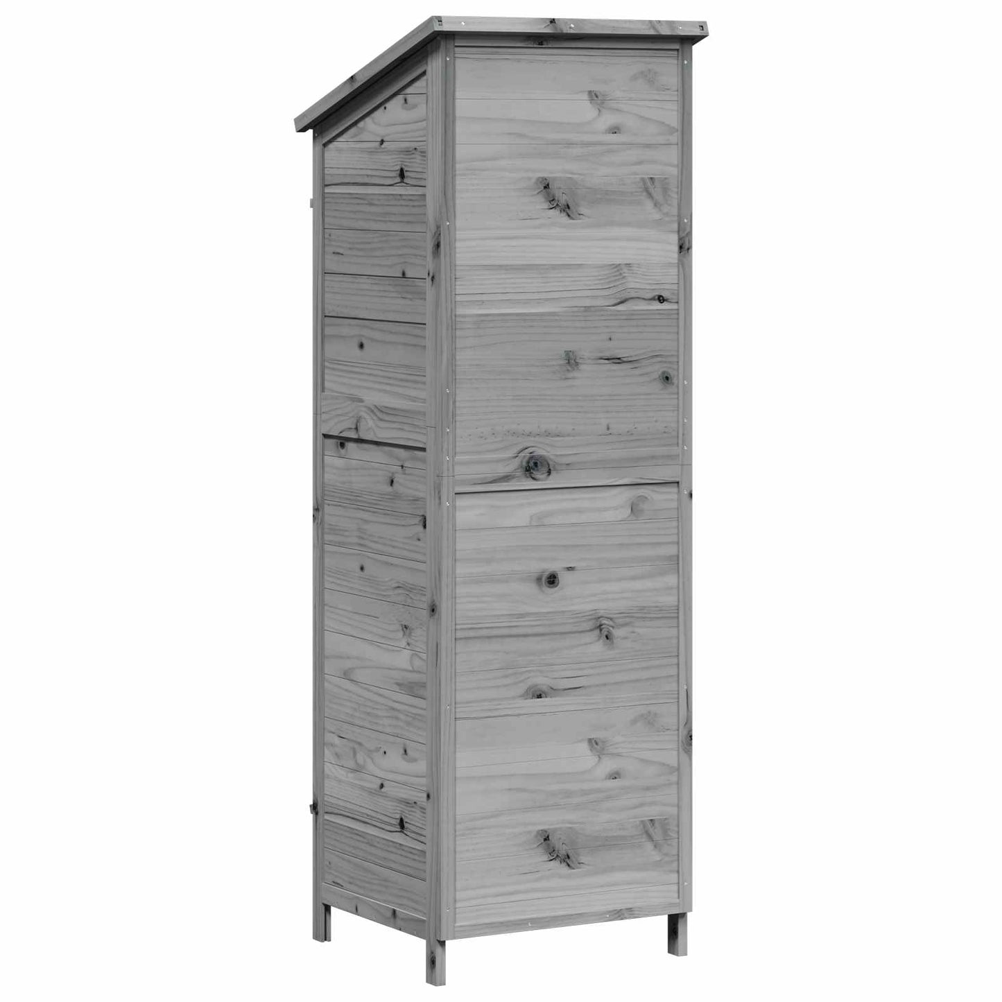 Gartenschuppen Grau 59 x 56 x 176 cm Massivholz aus Fichte