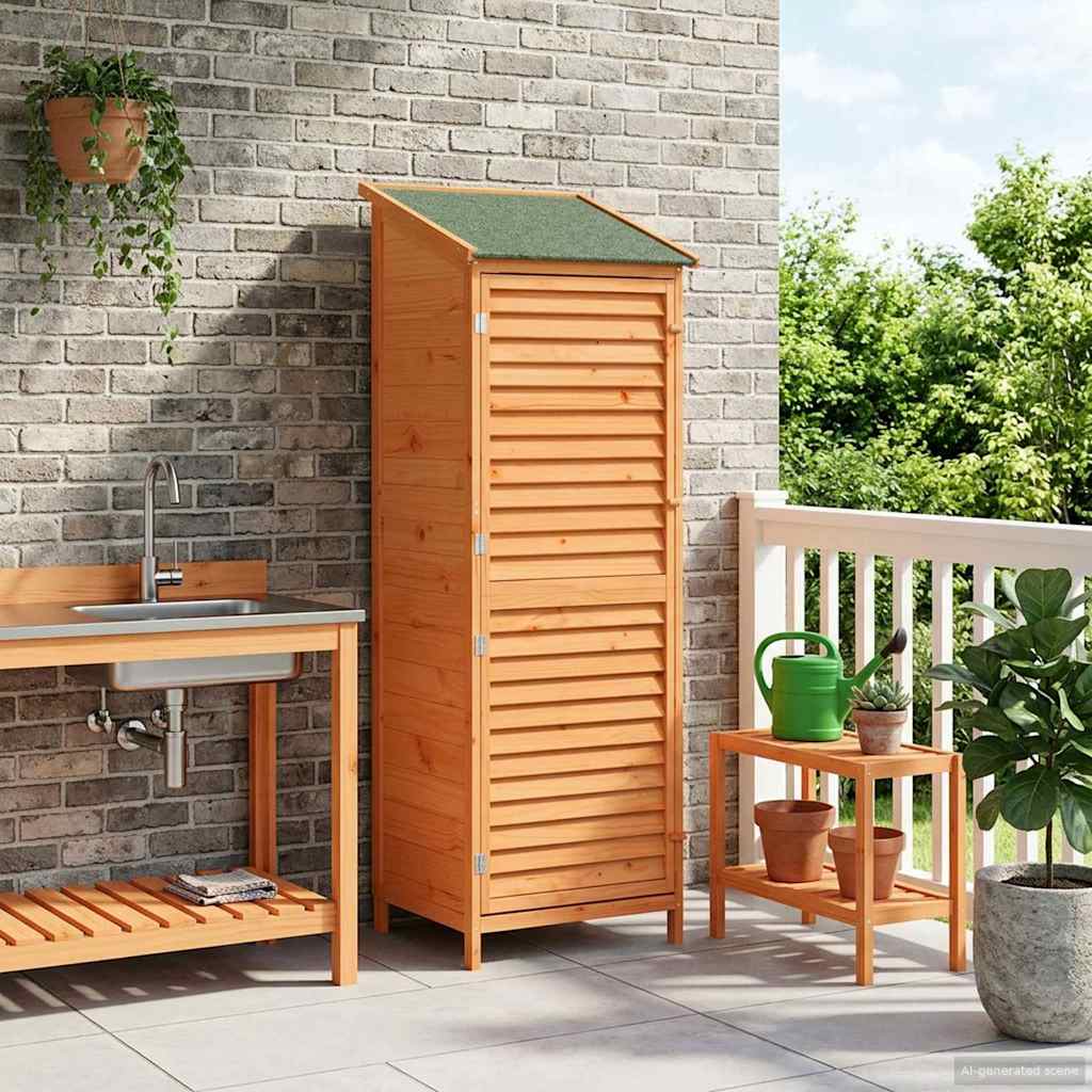 Gartenschuppen Braun 59 x 56 x 176 cm Massivholz aus Fichte