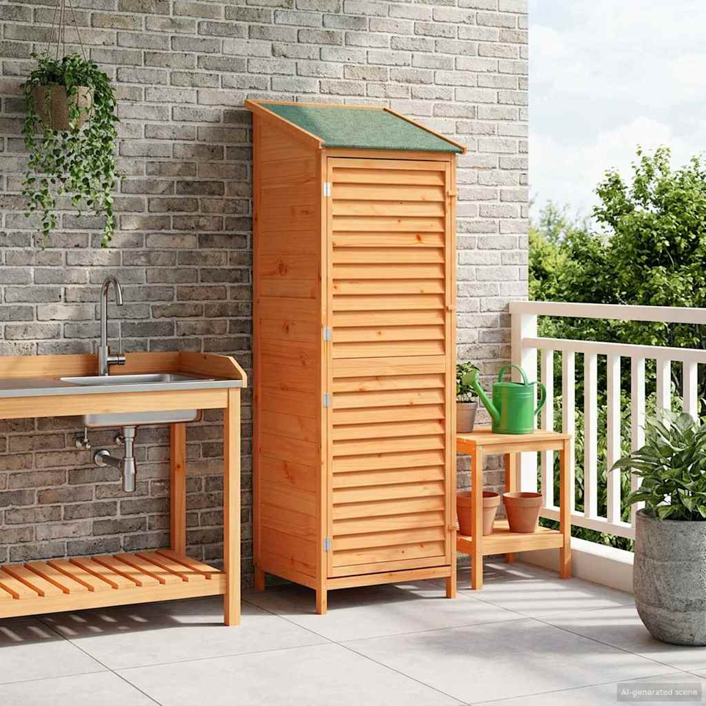 Gartenschuppen Braun 59 x 56 x 176 cm Massivholz aus Fichte