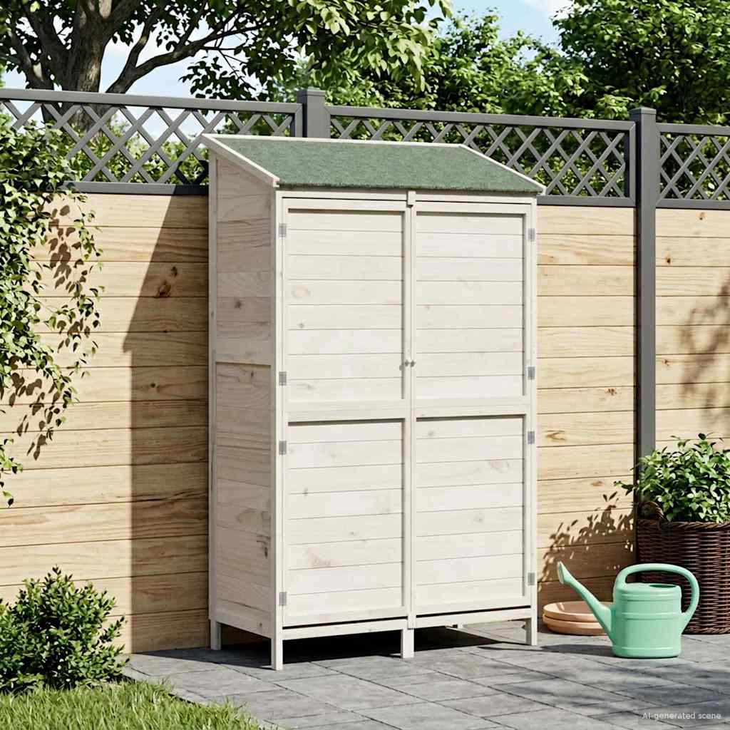 Gartenschuppen Weiß 106 x 56 x 176,5 cm Massivholz aus Fichte