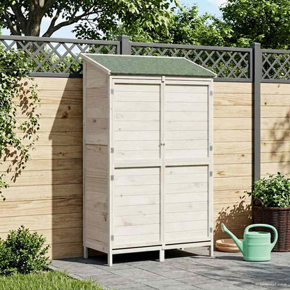 Gartenschuppen Weiß 106 x 56 x 176,5 cm Massivholz aus Fichte