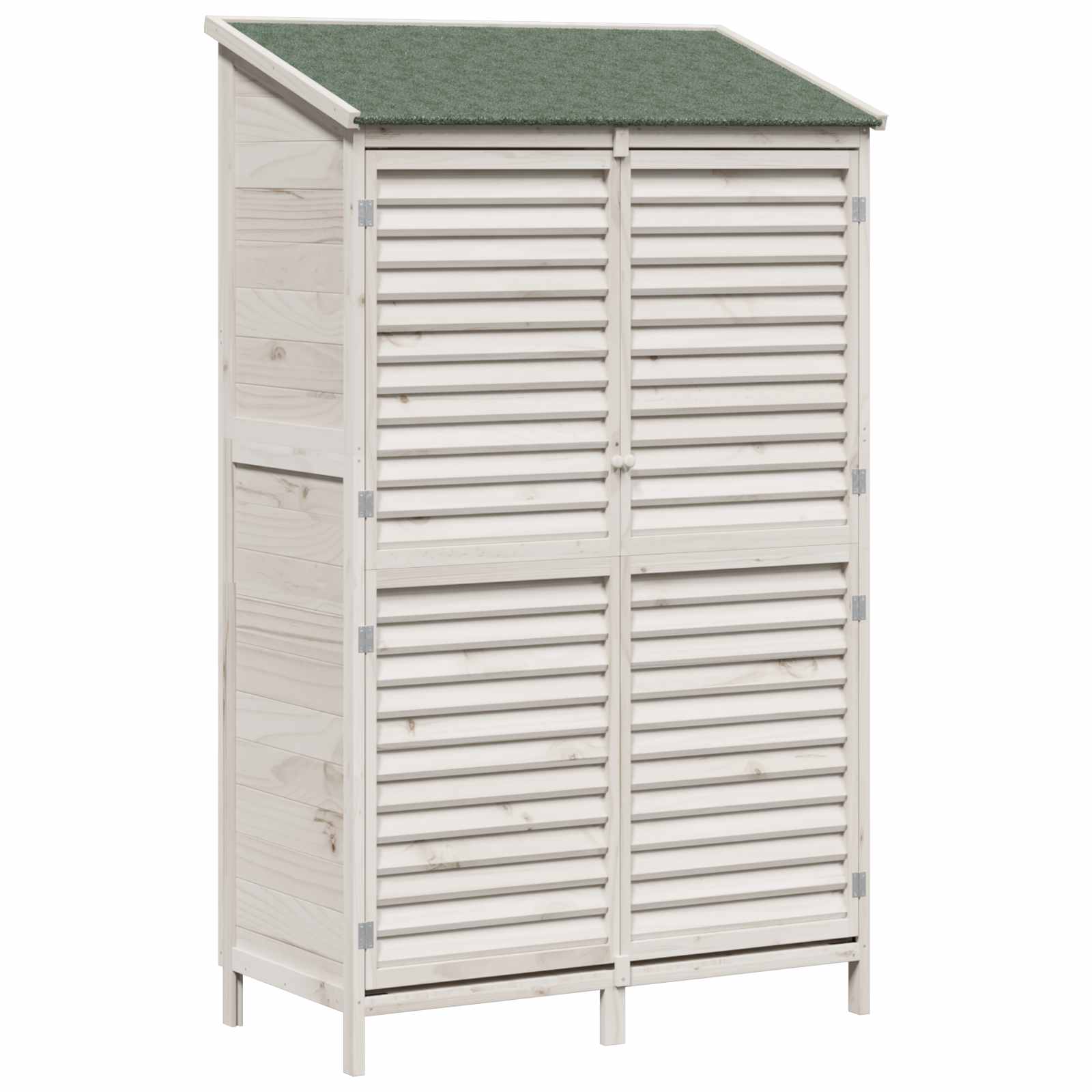 Gartenschuppen Weiß 106 x 56 x 176,5 cm Massivholz aus Fichte