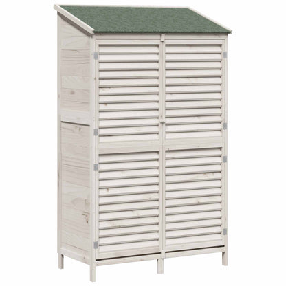 Gartenschuppen Weiß 106 x 56 x 176,5 cm Massivholz aus Fichte