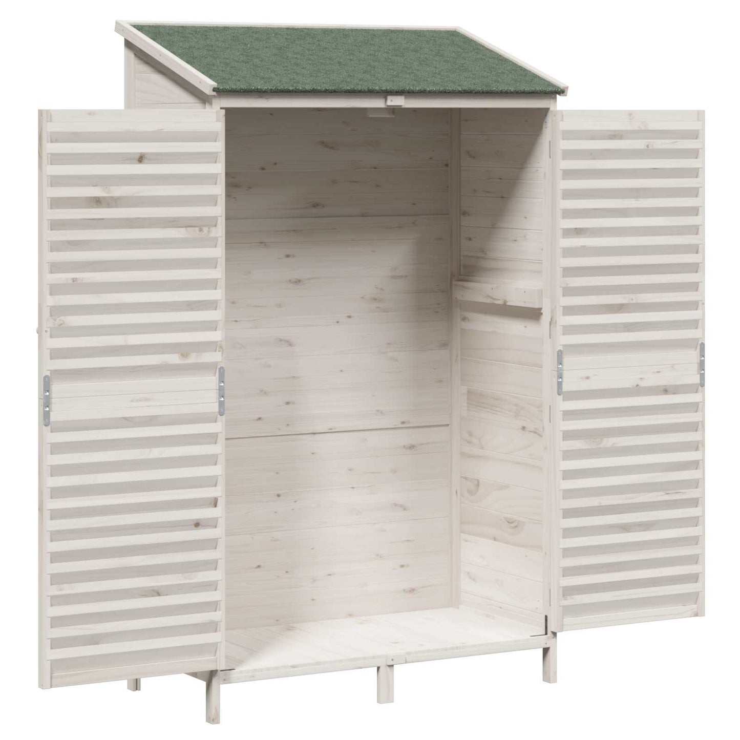 Gartenschuppen Weiß 106 x 56 x 176,5 cm Massivholz aus Fichte