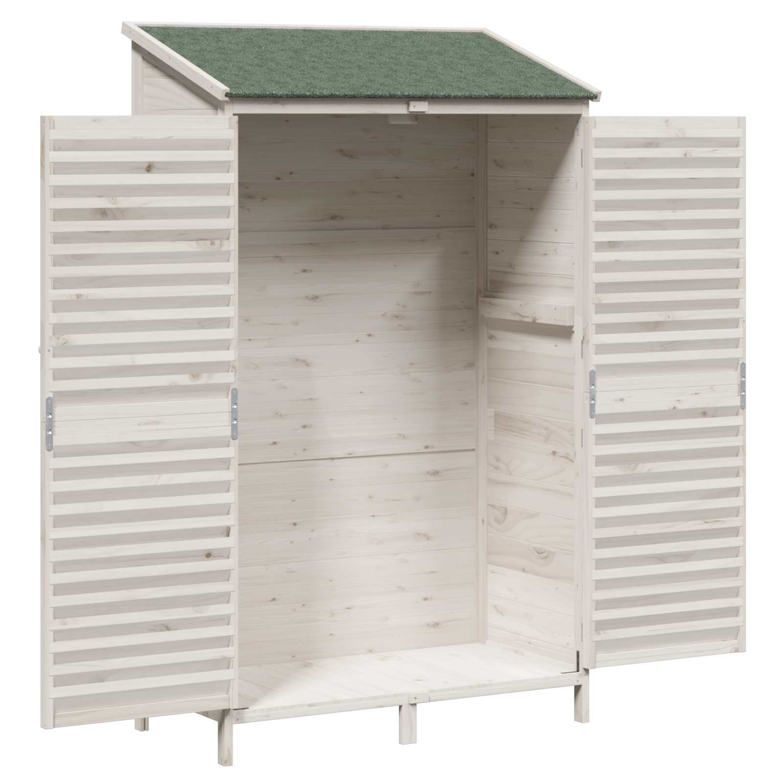 Gartenschuppen Weiß 106 x 56 x 176,5 cm Massivholz aus Fichte