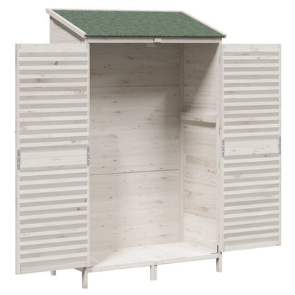 Gartenschuppen Weiß 106 x 56 x 176,5 cm Massivholz aus Fichte