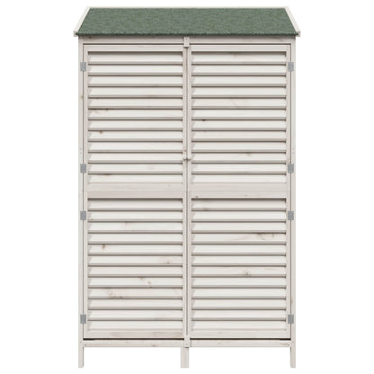 Gartenschuppen Weiß 106 x 56 x 176,5 cm Massivholz aus Fichte