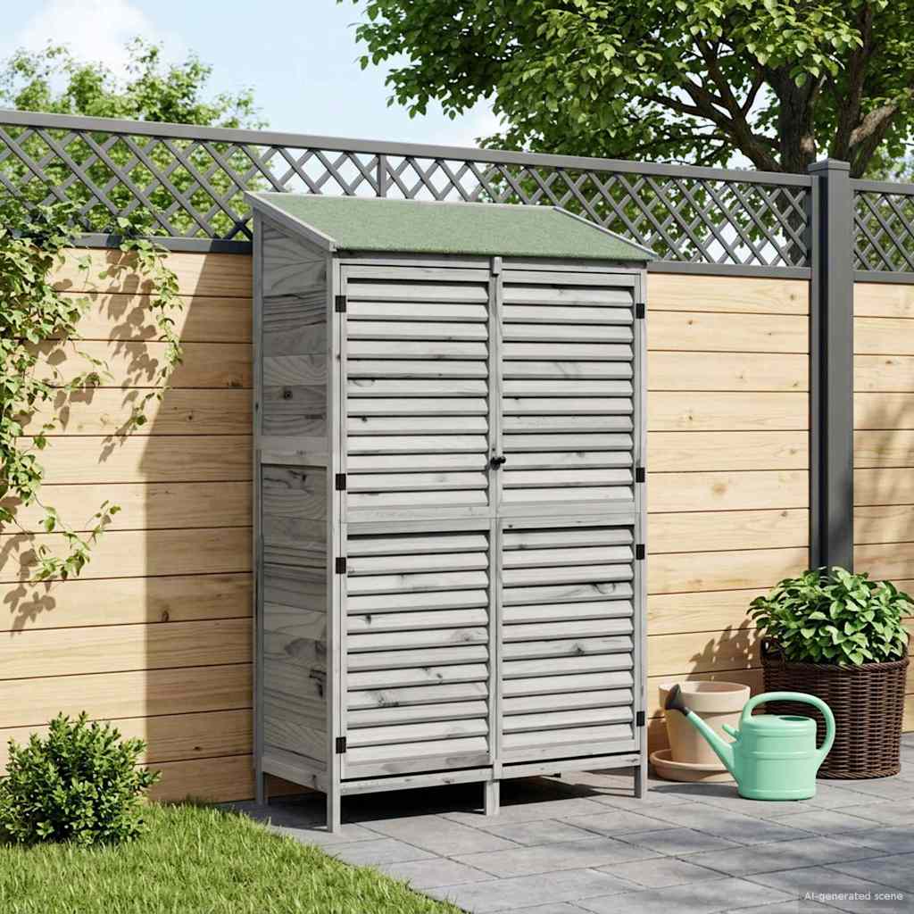 Gartenschuppen Grau 106 x 56 x 176,5 cm Massivholz aus Fichte