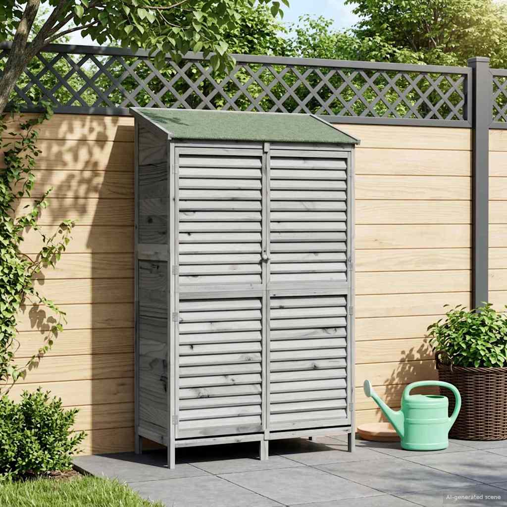 Gartenschuppen Grau 106 x 56 x 176,5 cm Massivholz aus Fichte