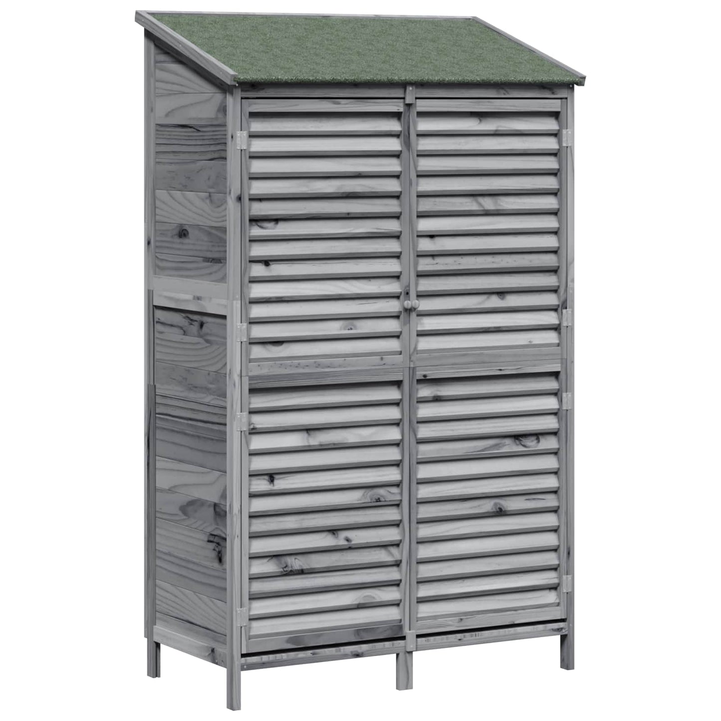 Gartenschuppen Grau 106 x 56 x 176,5 cm Massivholz aus Fichte