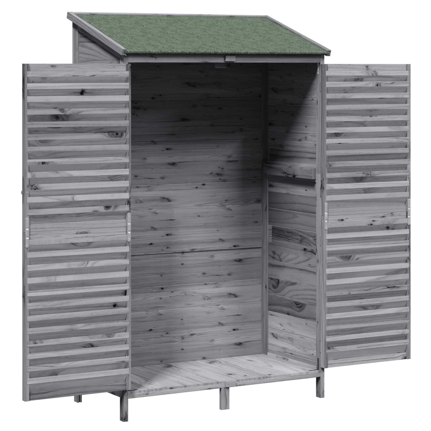 Gartenschuppen Grau 106 x 56 x 176,5 cm Massivholz aus Fichte