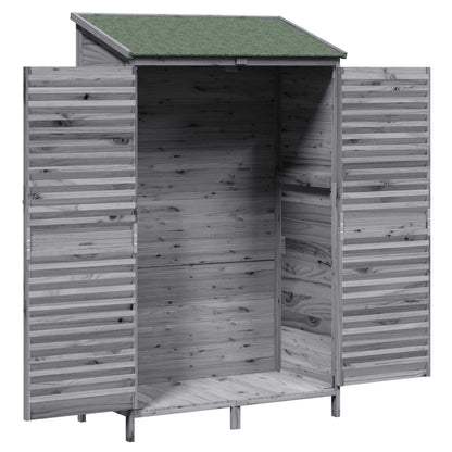 Gartenschuppen Grau 106 x 56 x 176,5 cm Massivholz aus Fichte