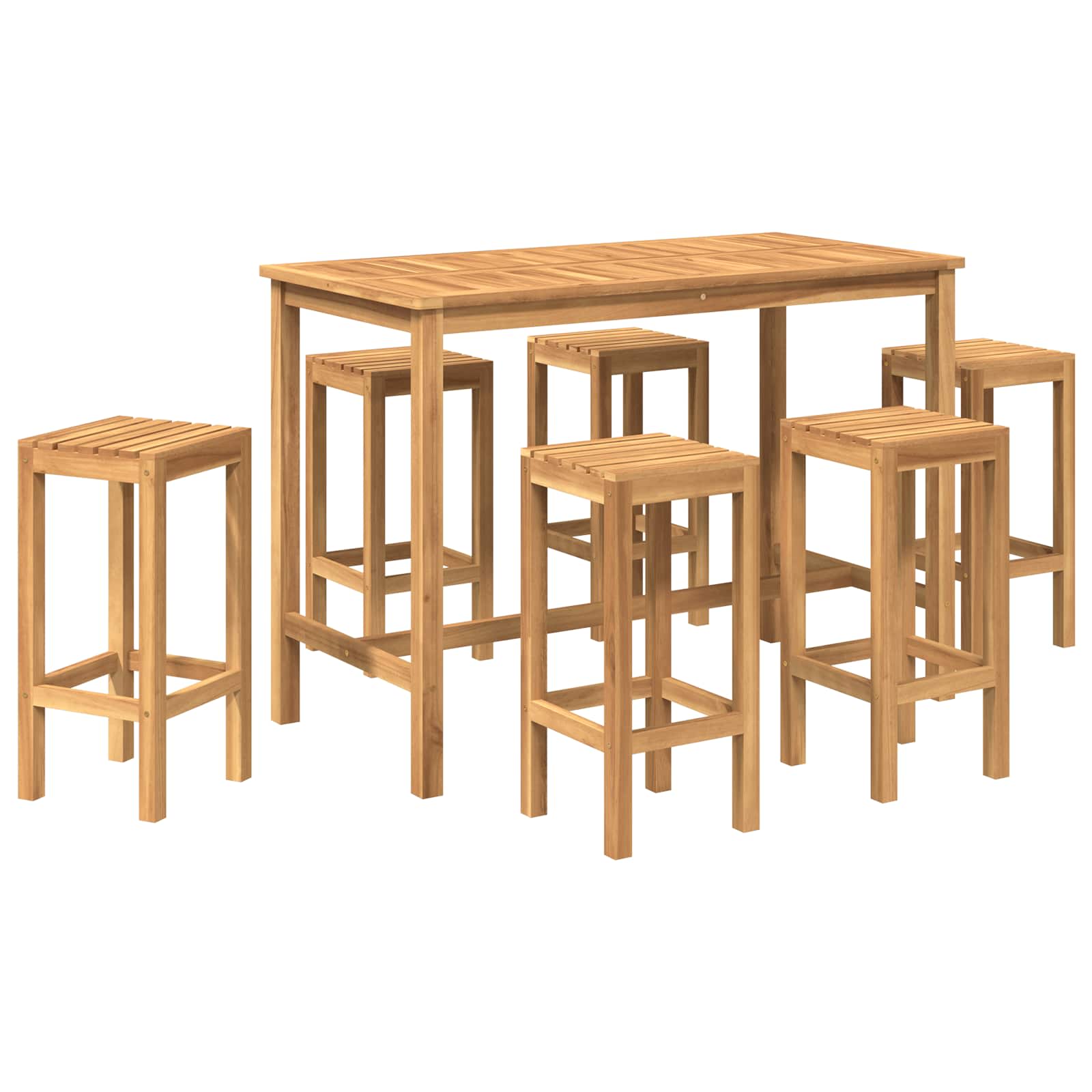 Outdoor Bar Set 7 stk. Natur Massivholz Teak