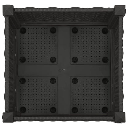 Gartenpflanzer mit Rädern Schwarz 40 x 40 x 29 cm PP