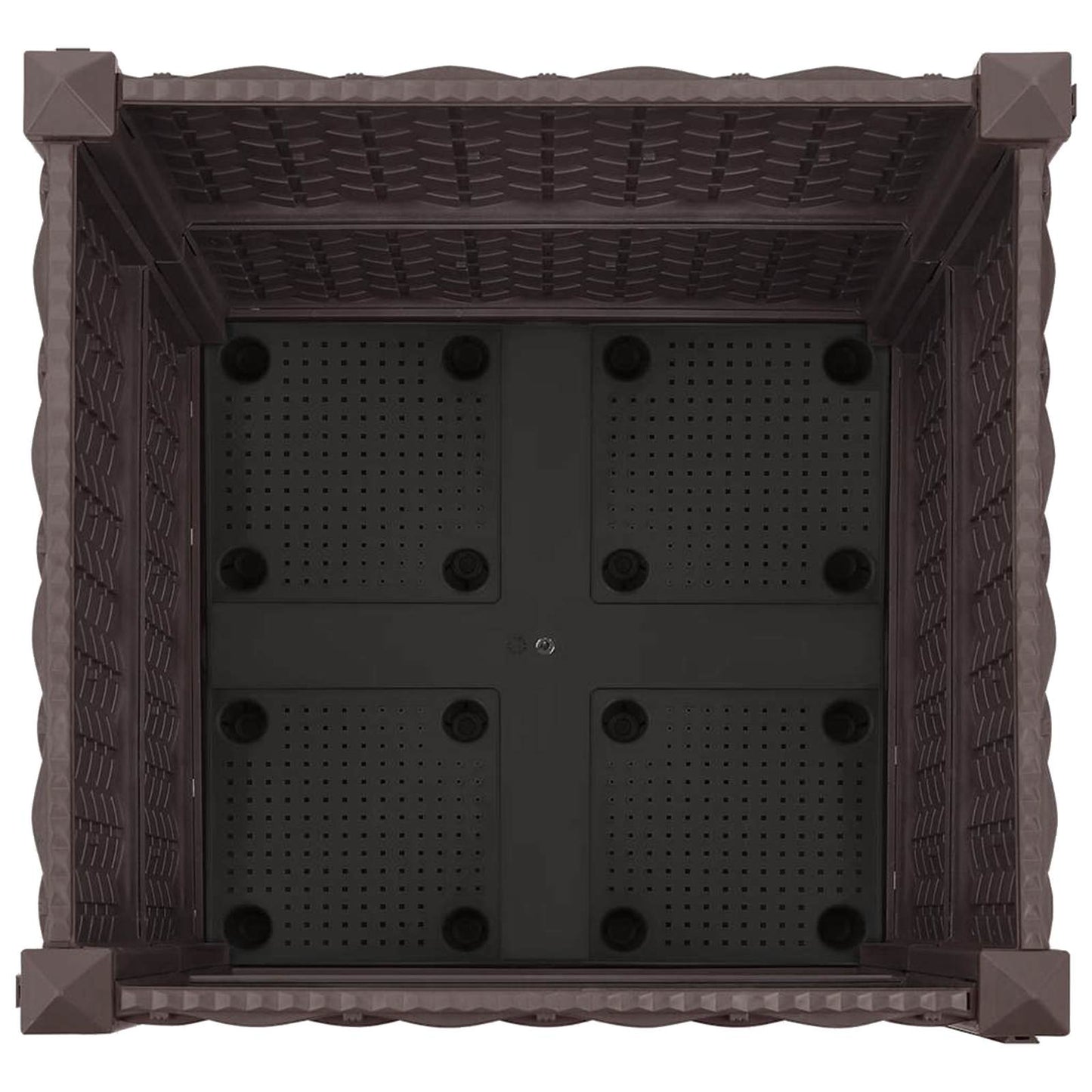 Gartenpflanzer mit Rädern Braun 40 x 40 x 44 cm PP