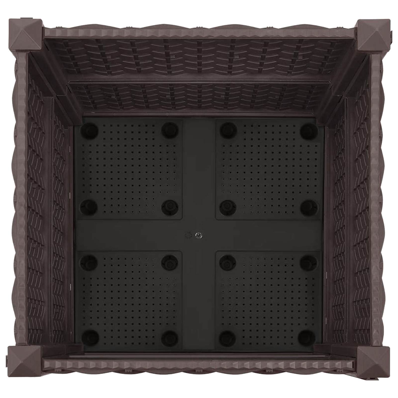 Gartenpflanzer mit Rädern Braun 40 x 40 x 44 cm PP