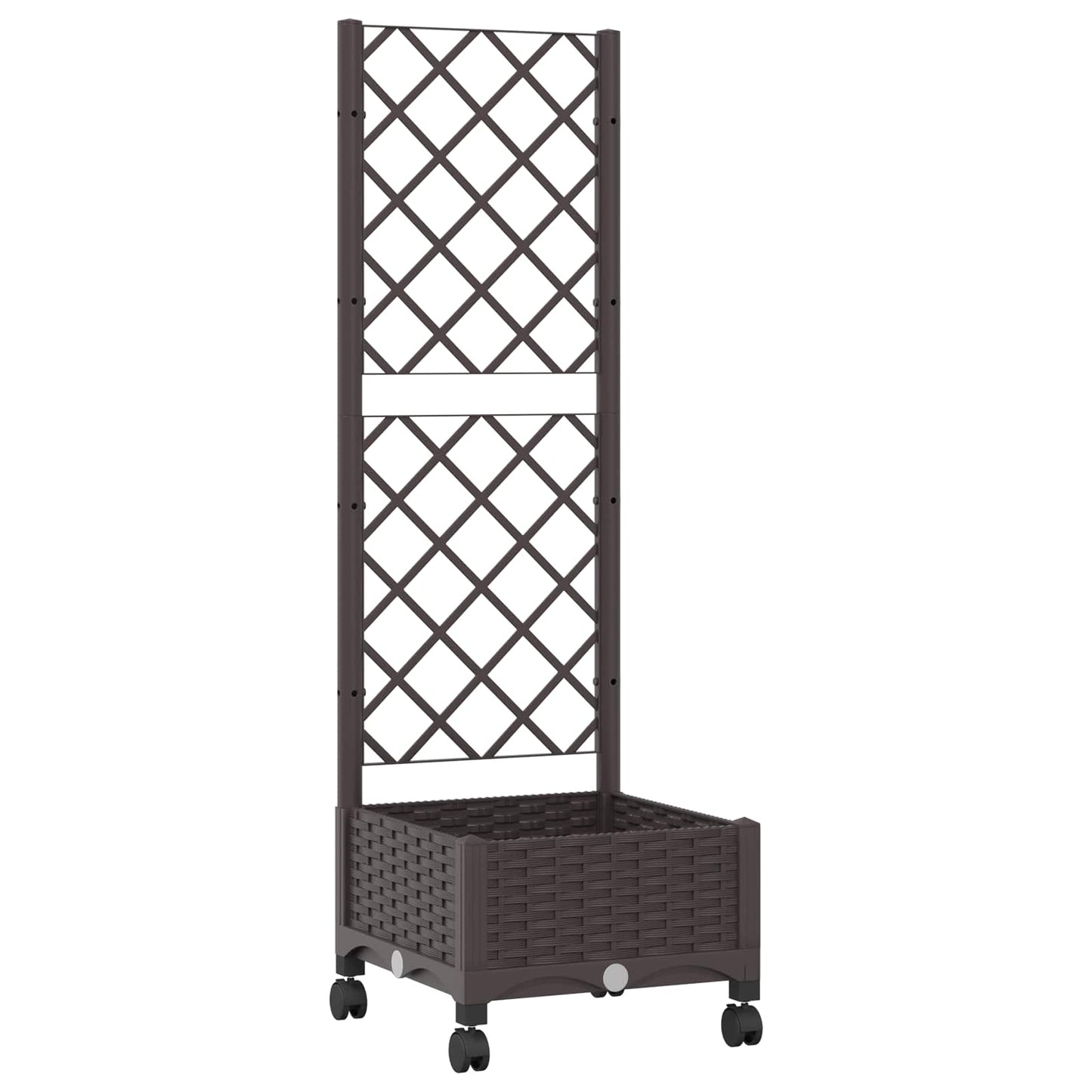 Pflanzkübel mit Spalier und Rädern Braun 40 x 40 x 131,5 cm PP