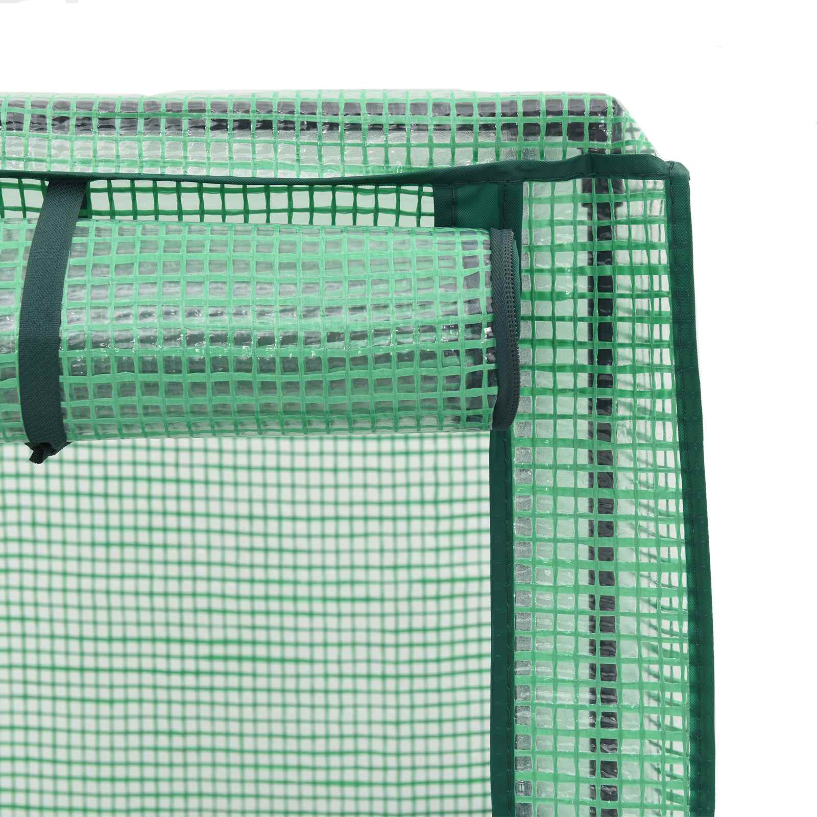 Gartenplanter mit Gewächshausabdeckung und Rädern Blaugrau PP