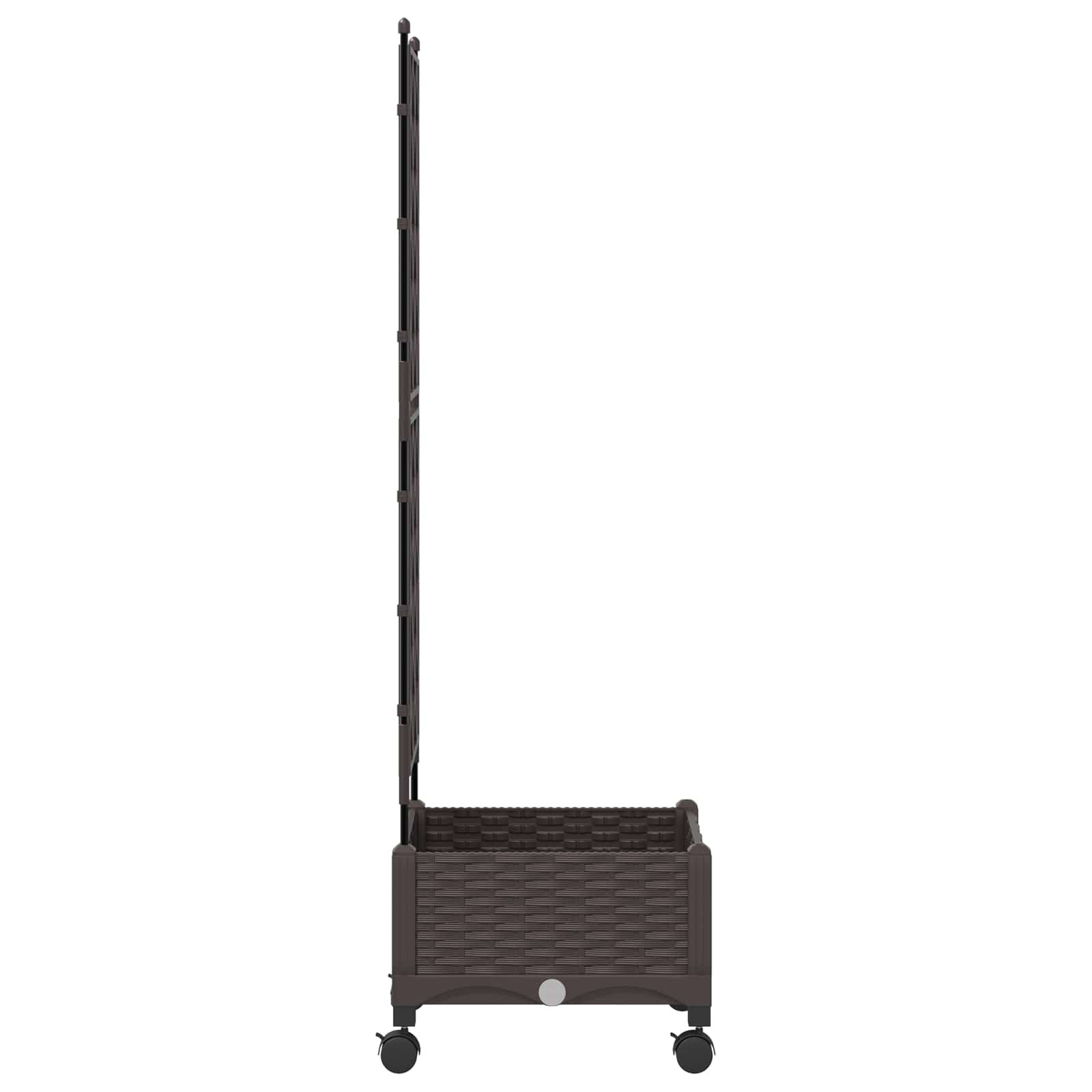Pflanzkübel mit Spalier und Rädern Braun 40 x 40 x 131,5 cm PP