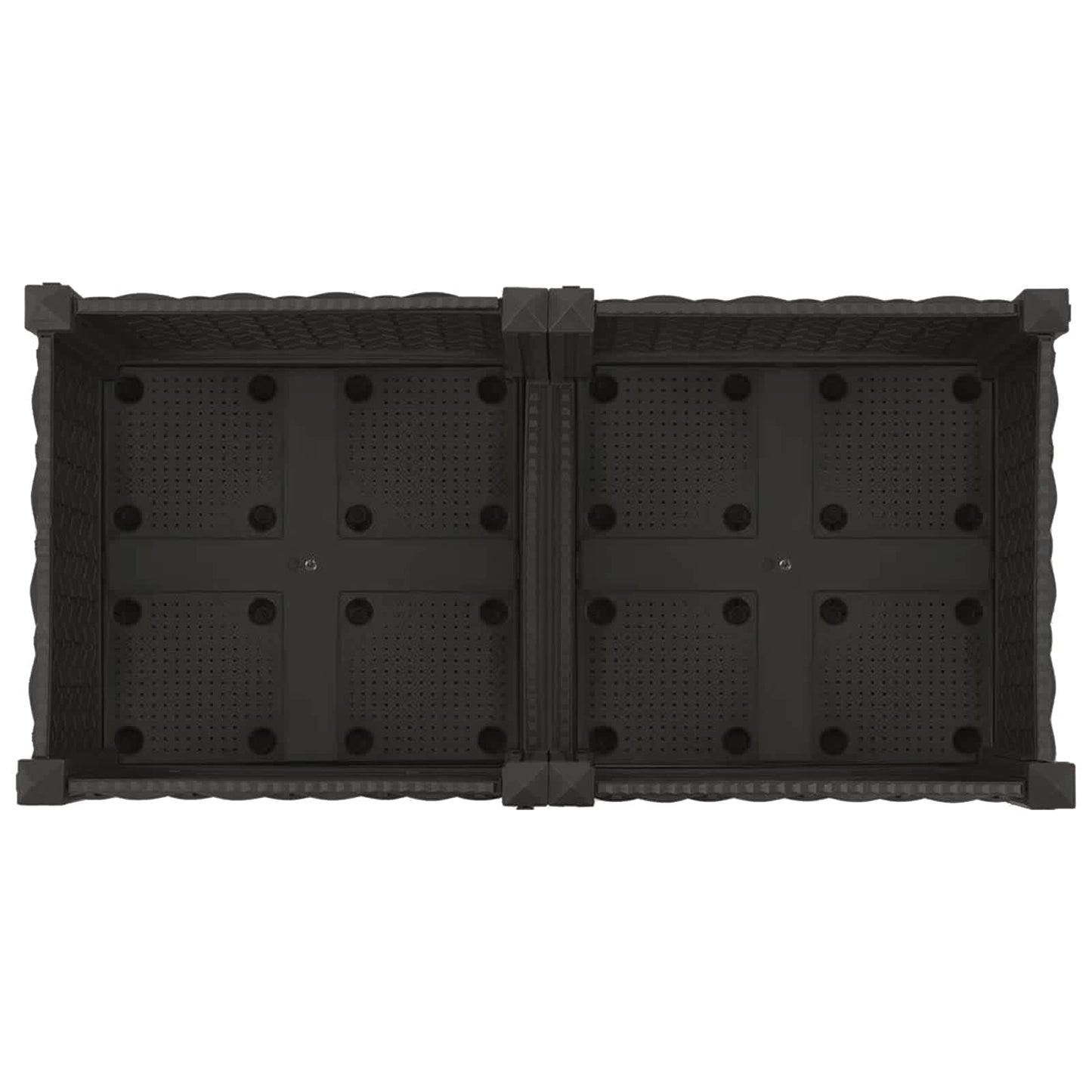 Gartenpflanzer mit Rädern Schwarz 80 x 40 x 29 cm PP