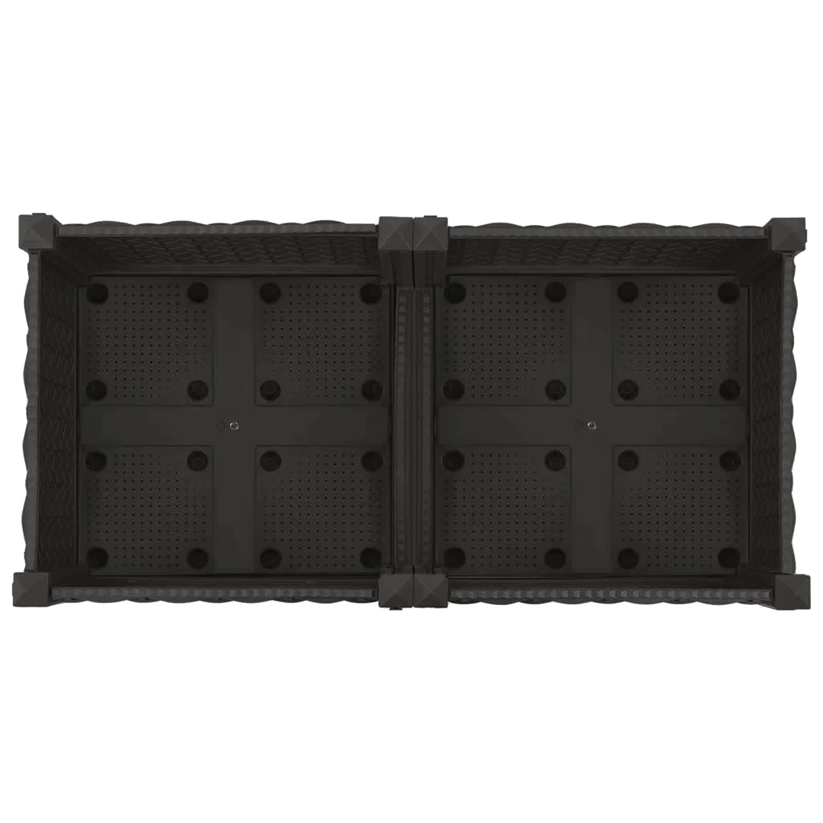 Gartenpflanzer mit Rädern Schwarz 80 x 40 x 29 cm PP