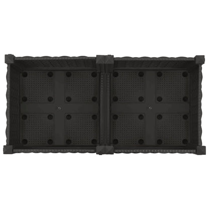 Gartenpflanzer mit Rädern Schwarz 80 x 40 x 29 cm PP
