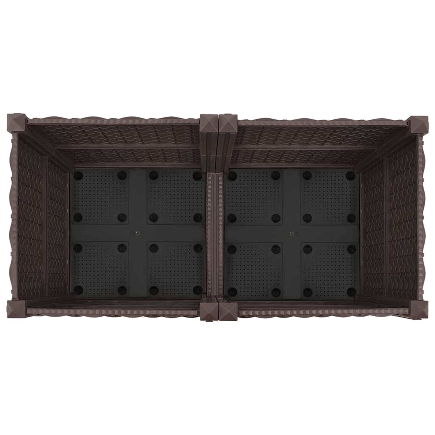 Gartenpflanzer mit Rädern Braun 80 x 40 x 44 cm PP