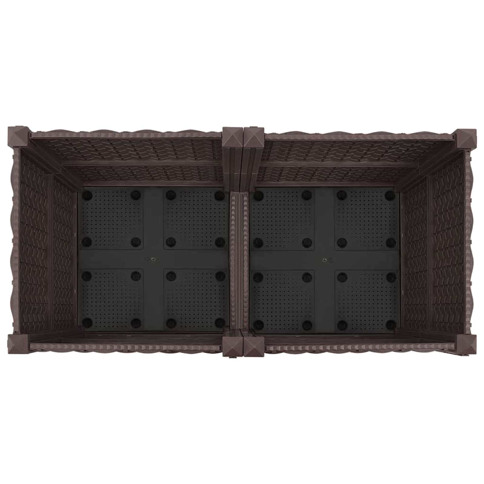 Gartenpflanzer mit Rädern Braun 80 x 40 x 44 cm PP