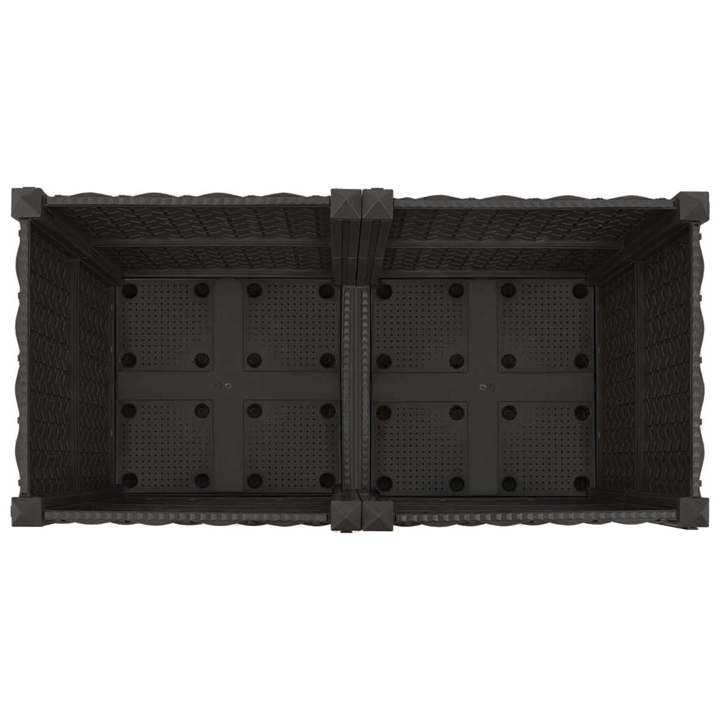 Gartenpflanzer mit Rädern Schwarz 80 x 40 x 44 cm PP