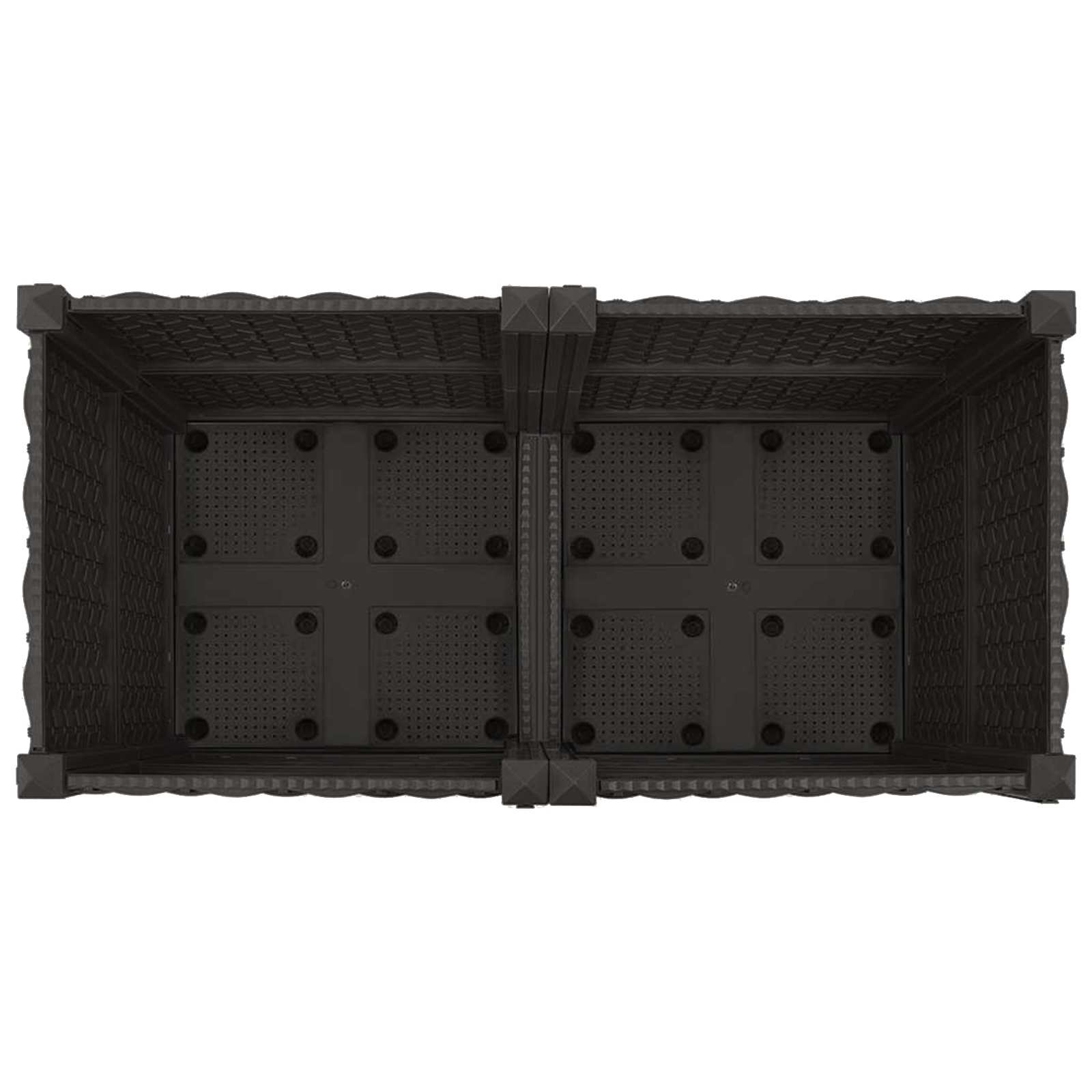 Gartenpflanzer mit Rädern Schwarz 80 x 40 x 44 cm PP