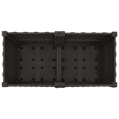 Gartenpflanzer mit Rädern Schwarz 80 x 40 x 44 cm PP