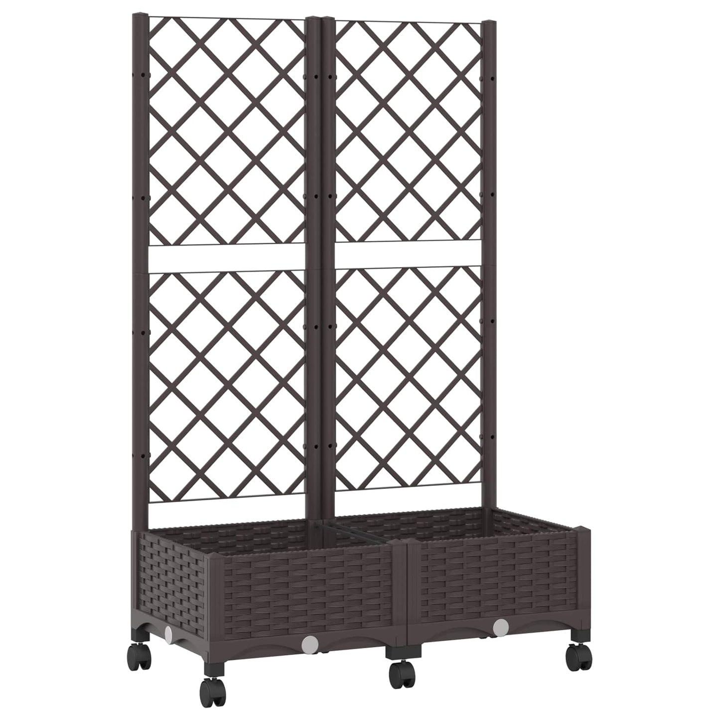 Pflanzkübel mit Spalier und Rädern Braun 80 x 40 x 131,5 cm PP