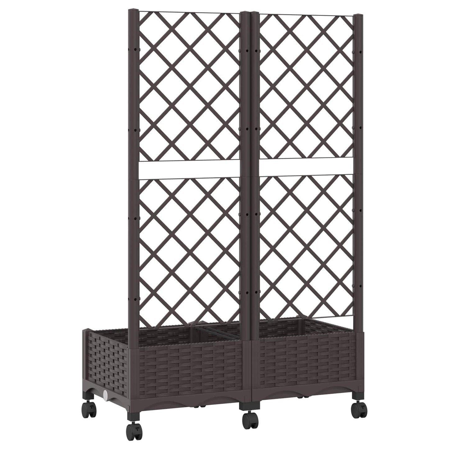 Pflanzkübel mit Spalier und Rädern Braun 80 x 40 x 131,5 cm PP