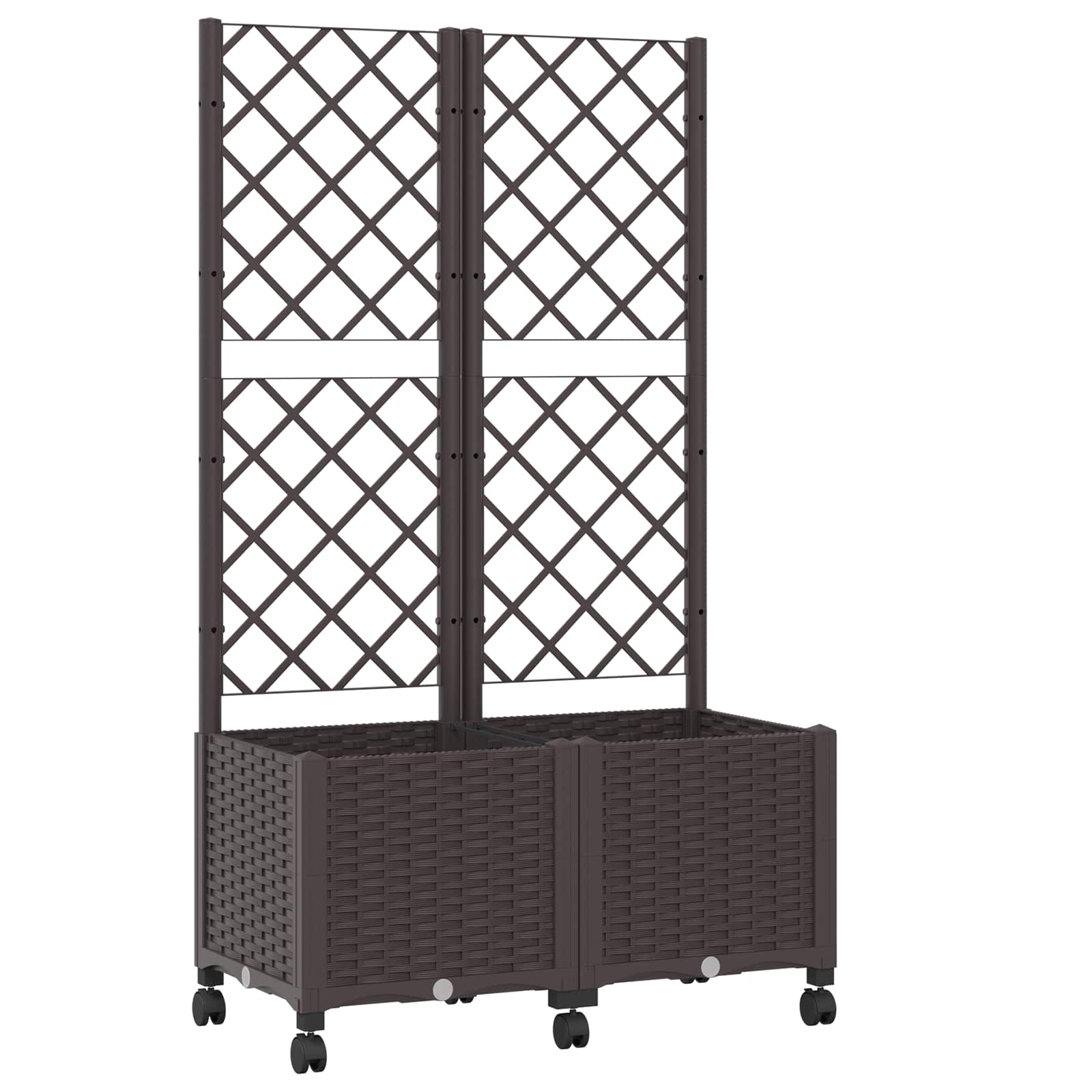 Pflanzkübel mit Spalier und Rädern Braun 80 x 40 x 146 cm PP