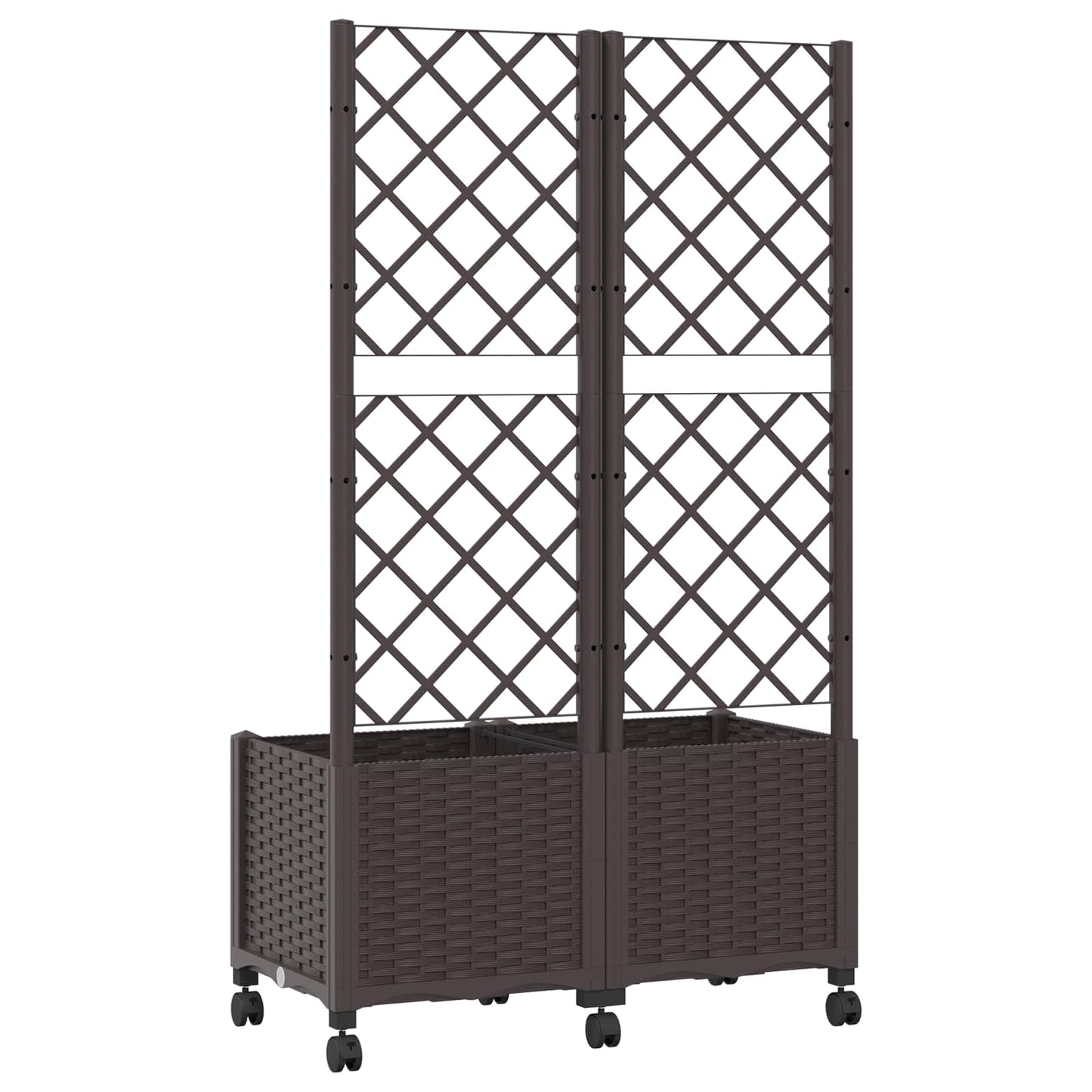 Pflanzkübel mit Spalier und Rädern Braun 80 x 40 x 146 cm PP