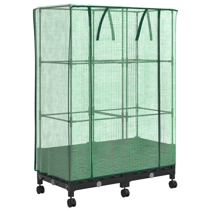 Gartenplanter mit Gewächshausabdeckung und Rädern 2 Stk. PP