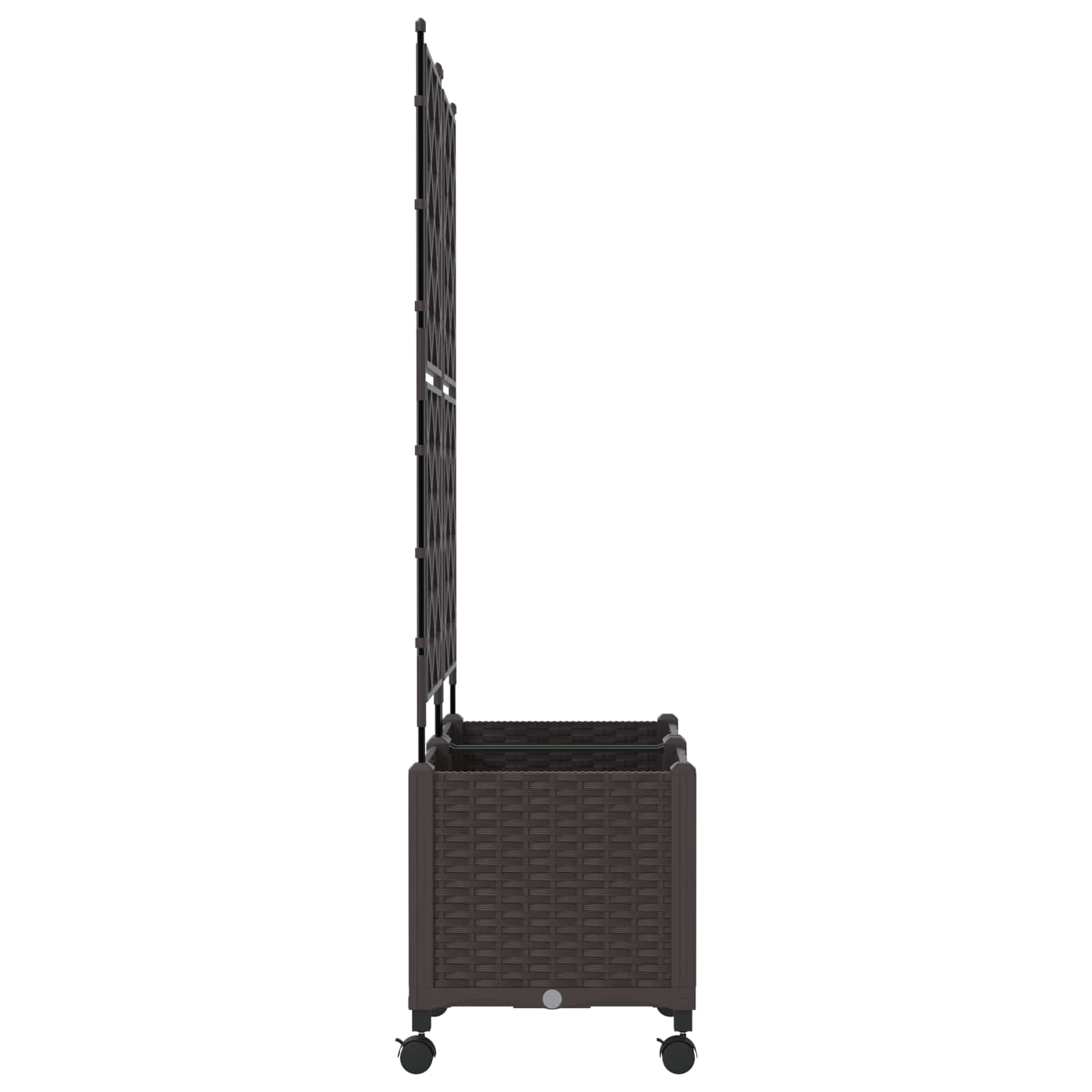 Pflanzkübel mit Spalier und Rädern 2 Stk. Braun PP