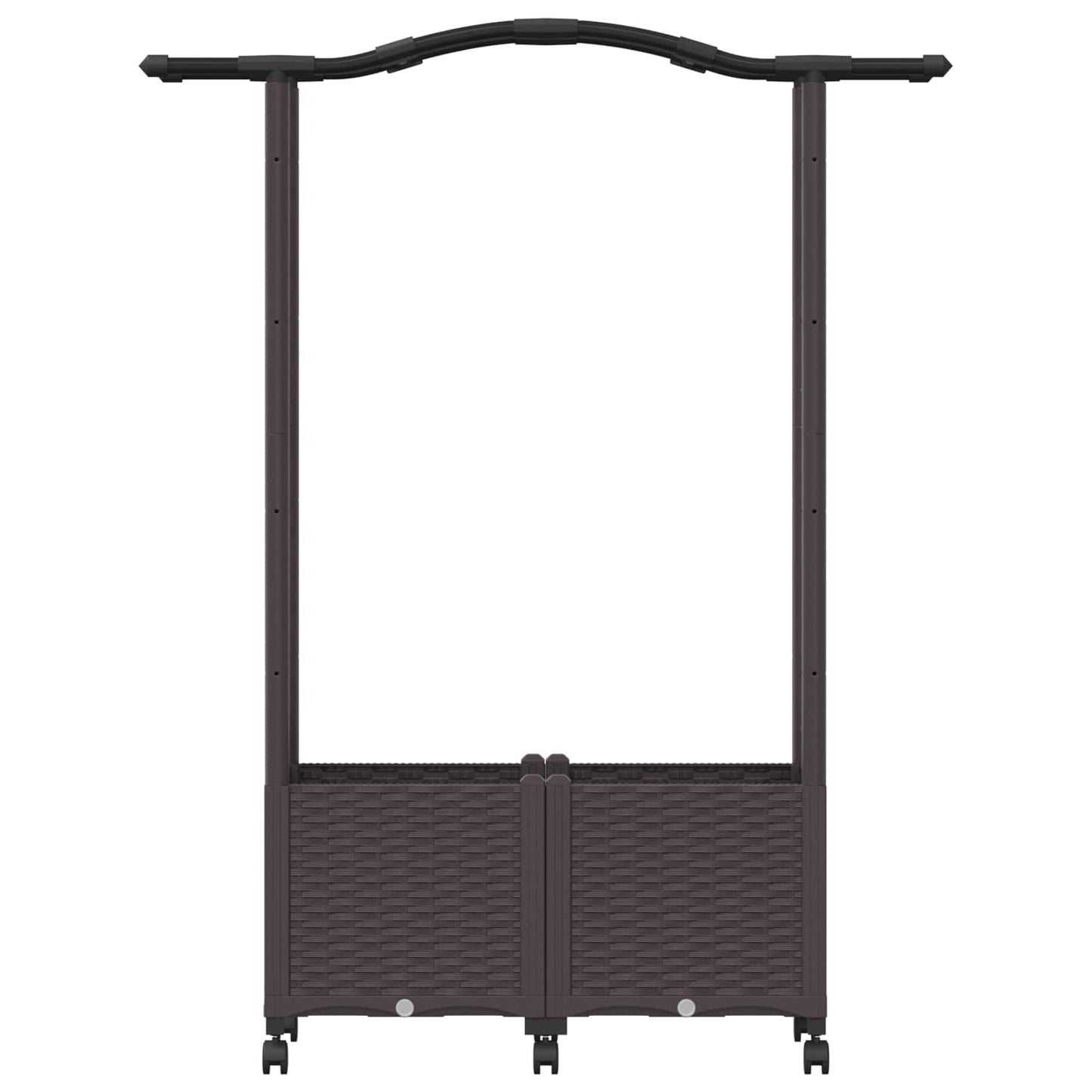 Hochbeet mit Rankgitter und Dach Braun 125 x 40 x 144 cm PP