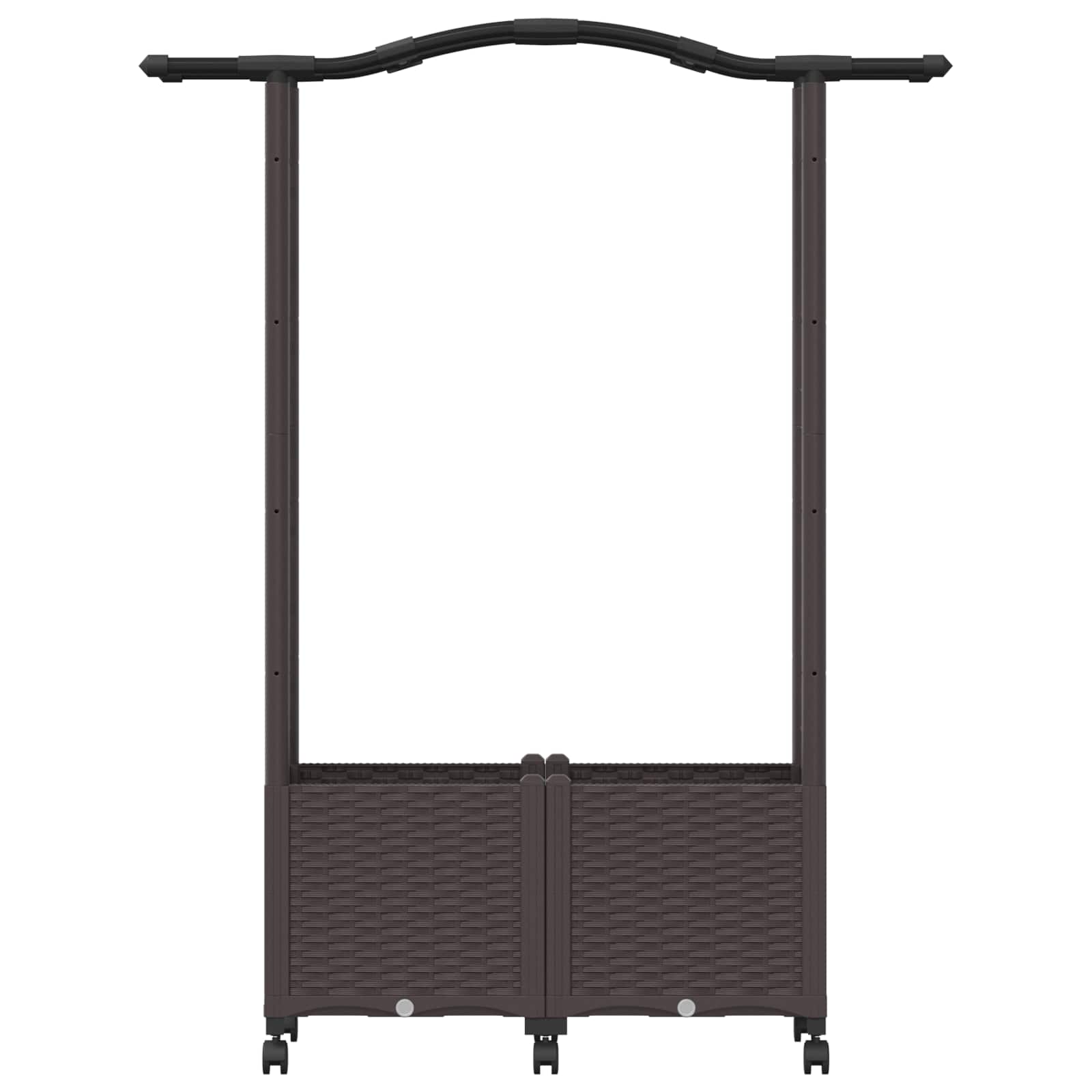 Hochbeet mit Rankgitter und Dach Braun 125 x 40 x 144 cm PP