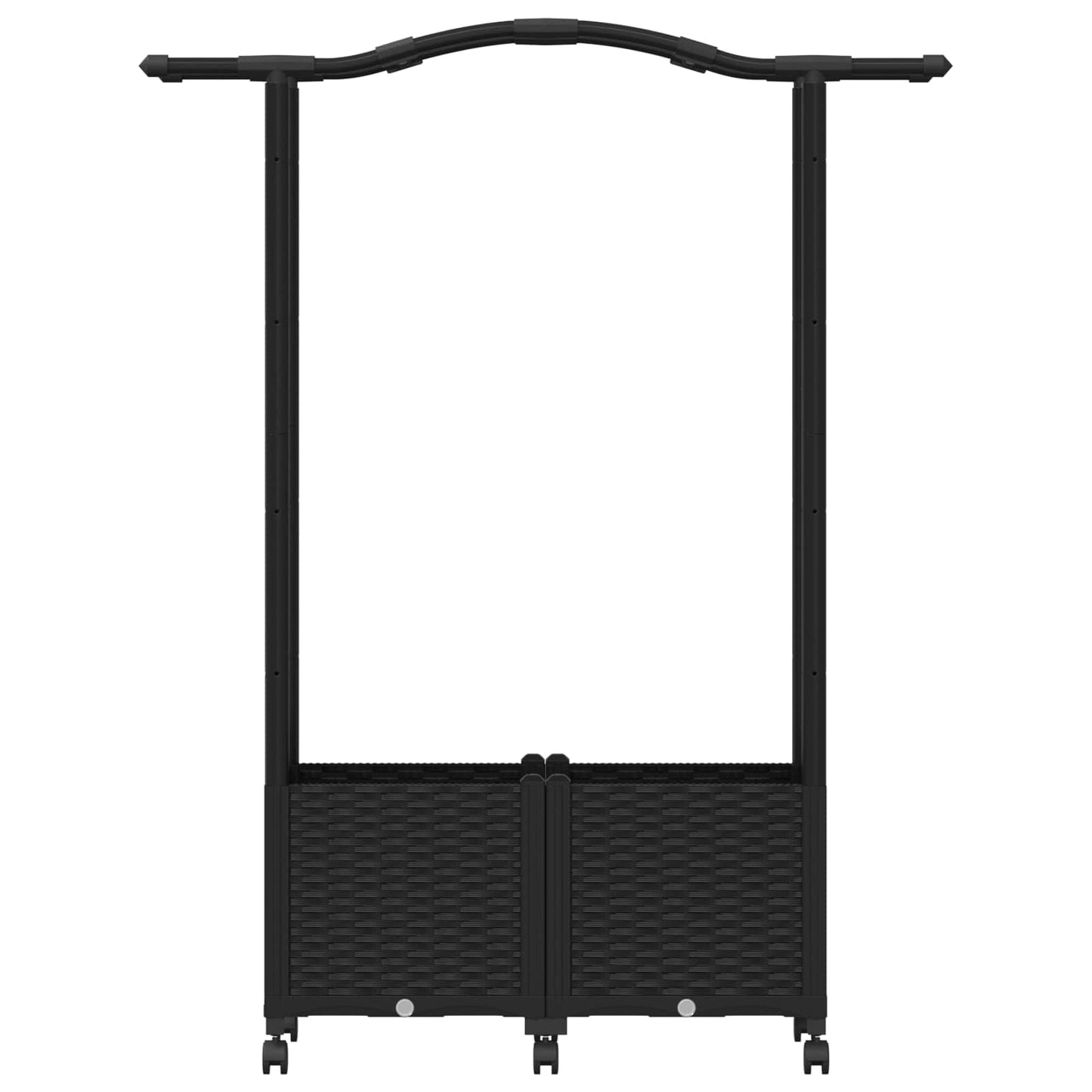 Hochbeet mit Rankgitter und Dach Schwarz 125 x 40 x 144 cm PP