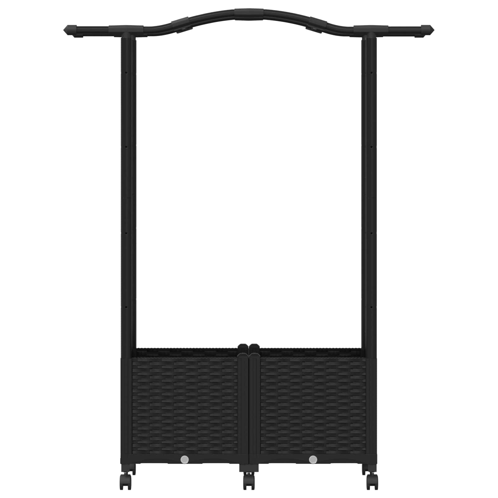 Hochbeet mit Rankgitter und Dach Schwarz 125 x 40 x 144 cm PP
