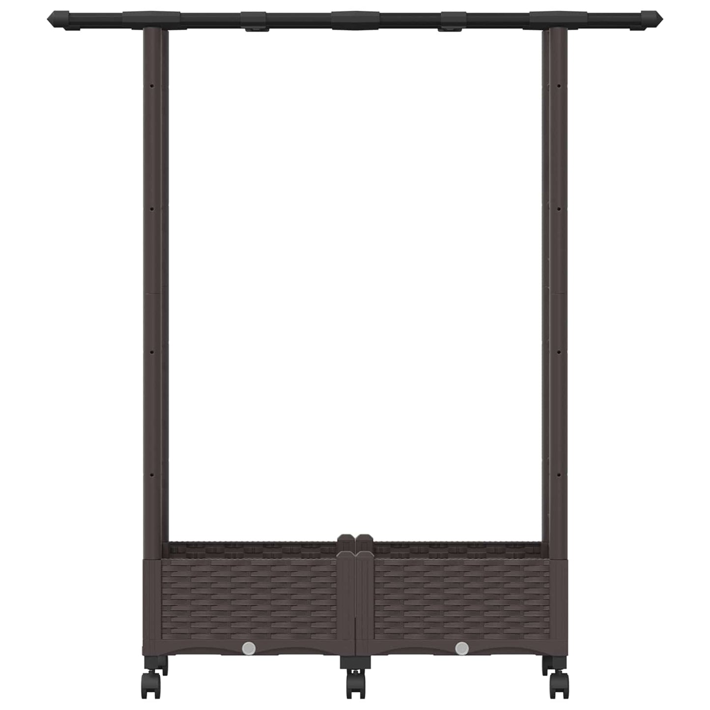 Hochbeet mit Rankgitter und Dach Braun 122,5 x 40 x 127 cm PP