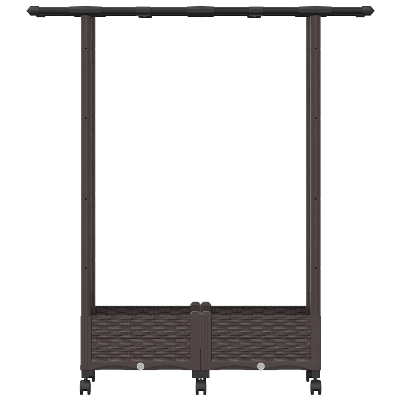 Hochbeet mit Rankgitter und Dach Braun 122,5 x 40 x 127 cm PP
