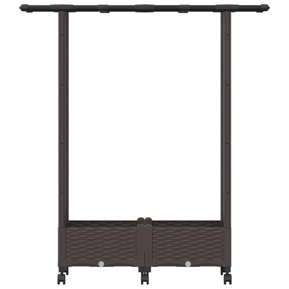 Hochbeet mit Rankgitter und Dach Braun 122,5 x 40 x 127 cm PP