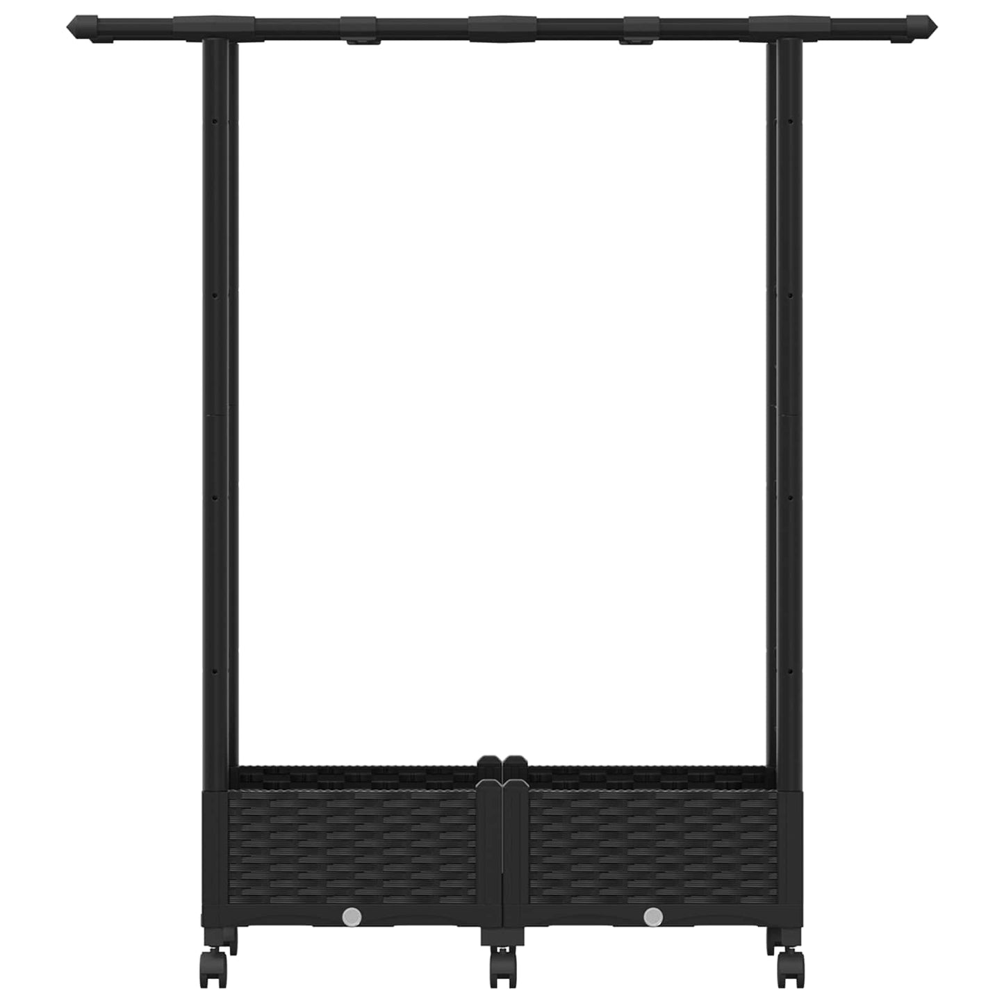 Hochbeet mit Rankgitter und Dach Schwarz 122,5 x 40 x 127 cm PP