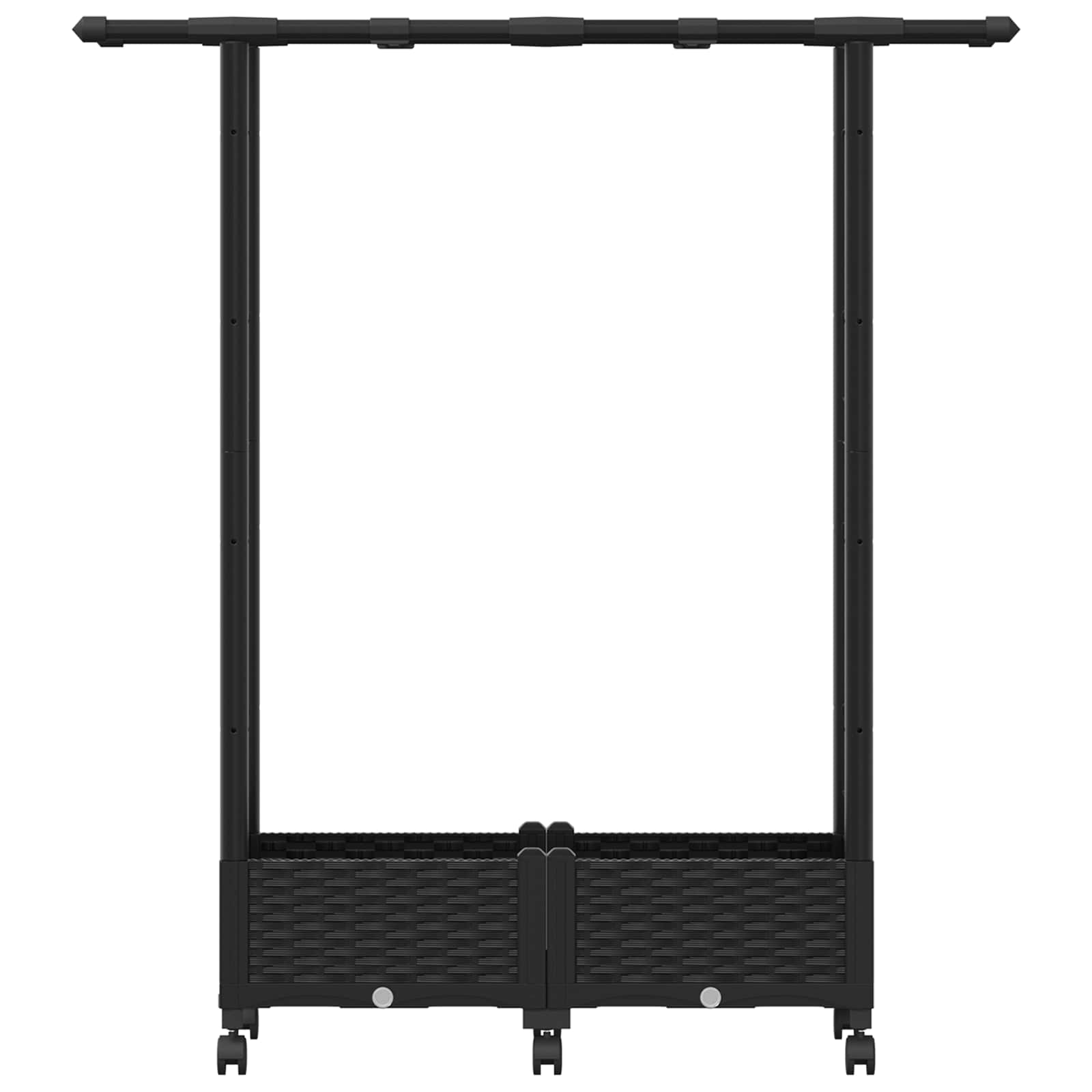 Hochbeet mit Rankgitter und Dach Schwarz 122,5 x 40 x 127 cm PP